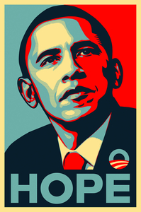 Obama-Progress/Hope, Shepard Fairey, self-commissioned, U.S. Image credit: Shepard Fairey/Obeygiant.com 