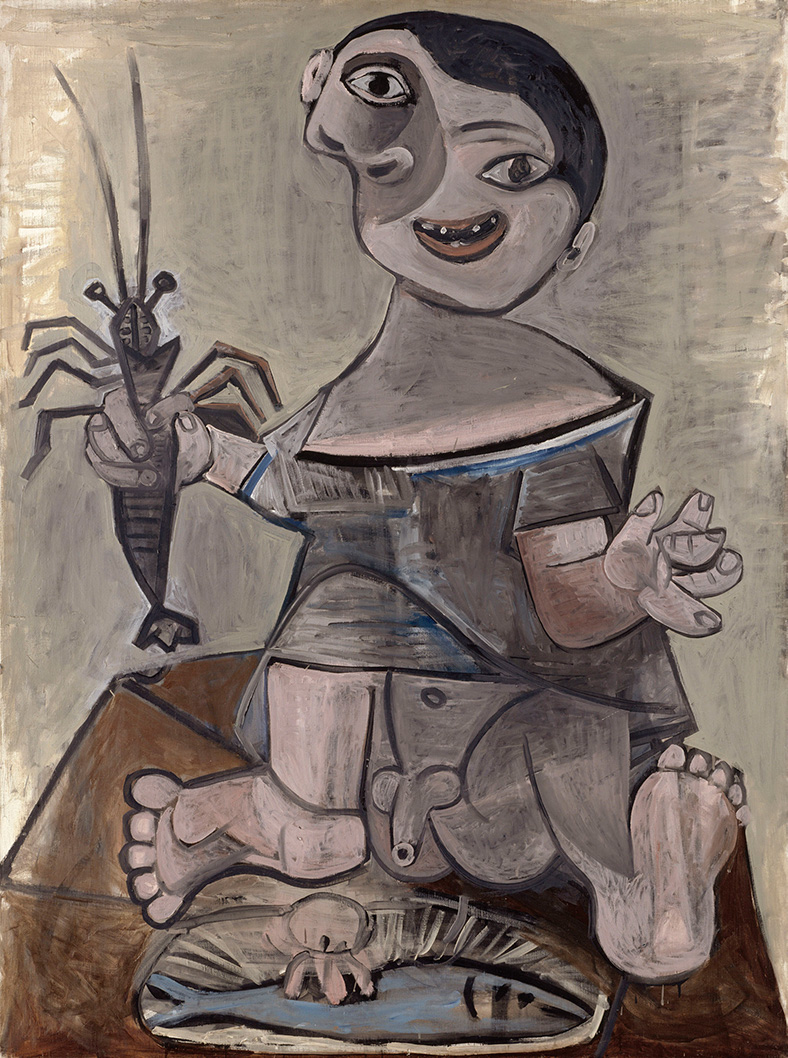 Boy with lobster (1941) by Pablo Picasso. Photo (C) RMN-Grand Palais (Musée national Picasso-Paris) / Jean-Gilles Berizzi © Successió Pablo Picasso, VEGAP, Madrid 2018