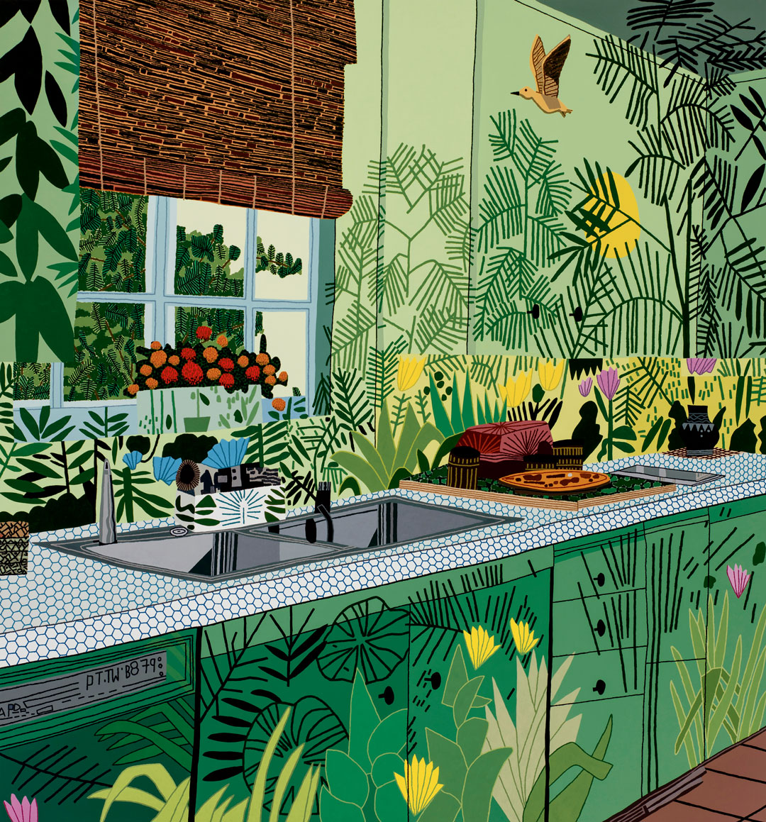 Jungle kitchen (2017) by Jonas Wood