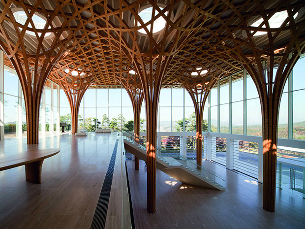 Nine Bridges Country Club, Gyeonggi-do, South Korea, Shigeru Ban, 2010. Picture credit: Hiroyuki Hirai. From Wood