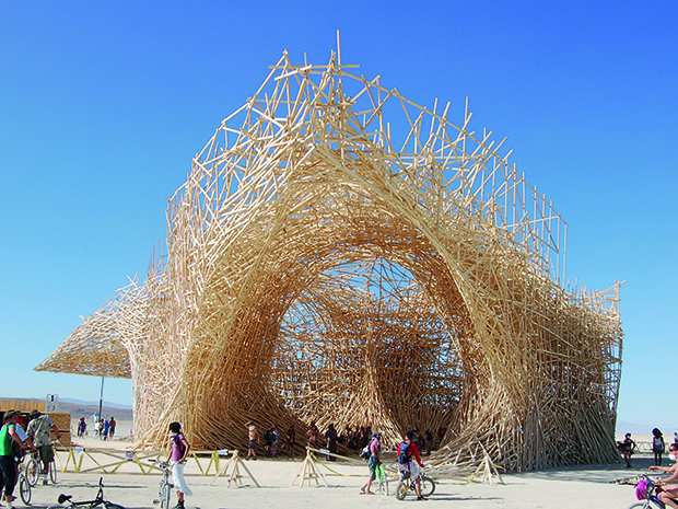 Uchronia at Burning Man, Black Rock Desert, NV, USA, Arne Quinze, 2006. Picture credit: Jason Strauss. From Wood