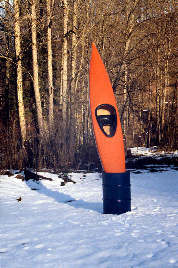 Roman Signer Kajak (Kayak), 1988 Rheintal/CH Photo: Roman Signer Courtesy the artist