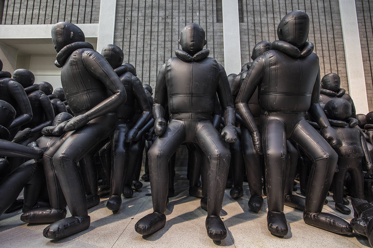 Installation view of Law of the Journey (2017) by Ai Weiwei. Image courtesy of Prague’s National Gallery.