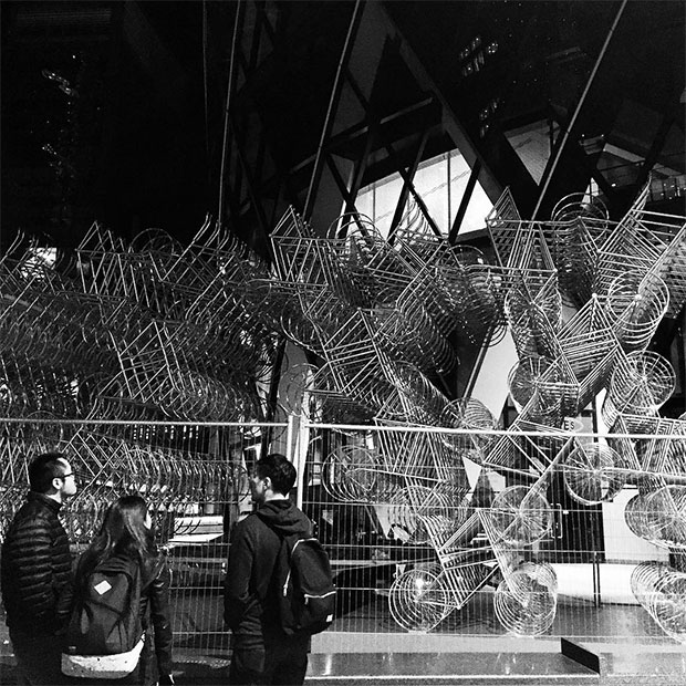 Forever installation beside 30 St Mary Axe, London. Image courtesy of Ai Weiwei's Instagram