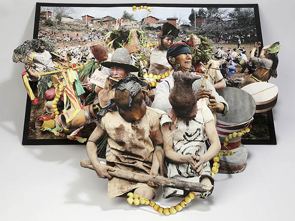 A pop-up spread from Colette Fu's We are Tiger Dragon People 