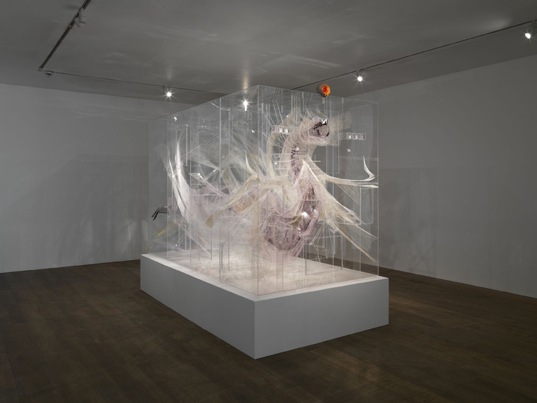 Le gorge, 2012, David Altmejd Plexiglass, resin, coconut shells, chain, thread, acrylic paint, metal wire. photo courtesy Stuart Shave/Modern Art, London