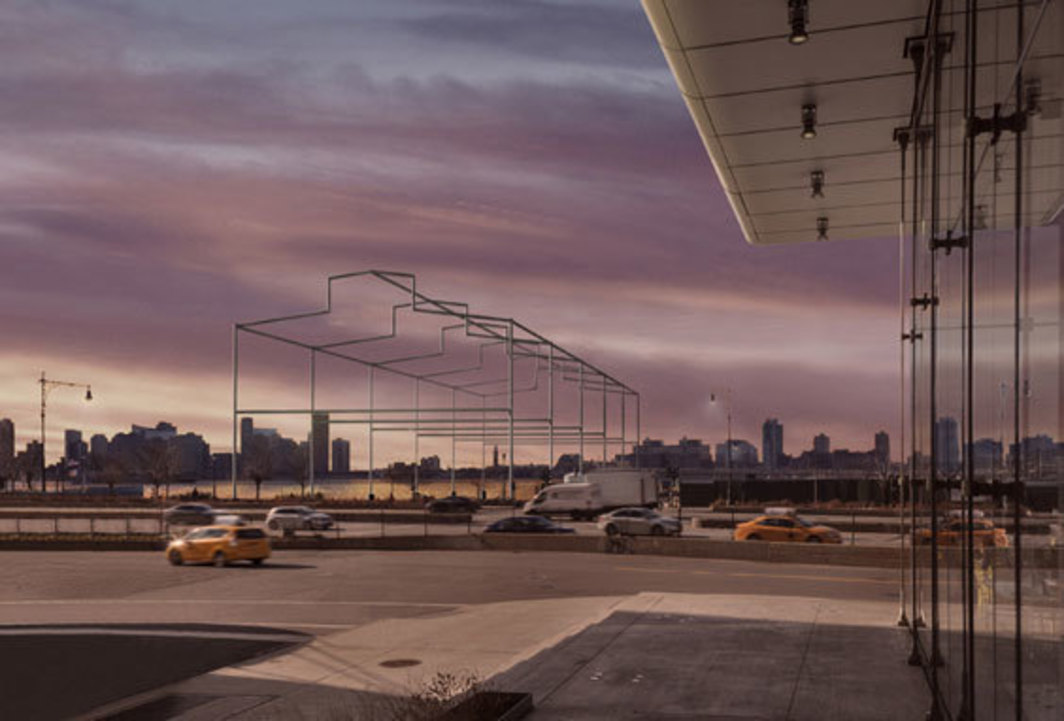 Rendering of the proposed project as seen from the Whitney Museum. Courtesy Guy Nordenson and Associates.