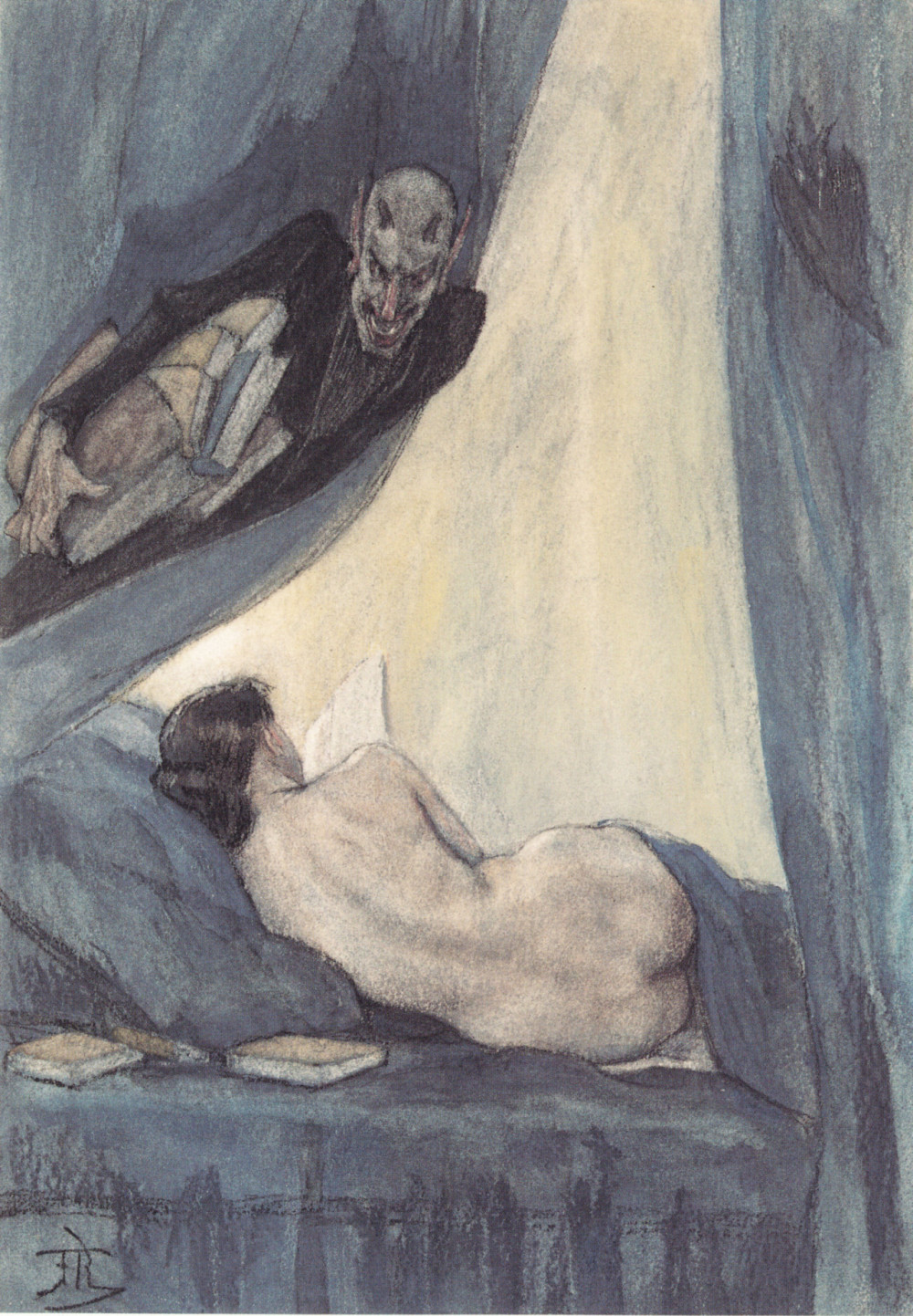 The Librarian, from the series ‘A Hundred Light, Unpretentious Sketches to Amuse Respectable People’ (1878) by Félicien Rops