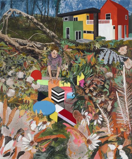 Hernan Bas - Memphis Living (he felt the garden needed the same treatment), 2014.  Courtesy the Artist and Victoria Miro, London © Hernan Bas