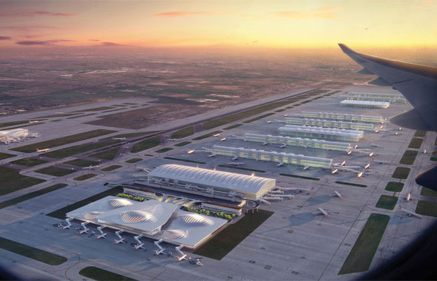 Heathrow Airport, London. Image courtesy Zaha Hadid Architects