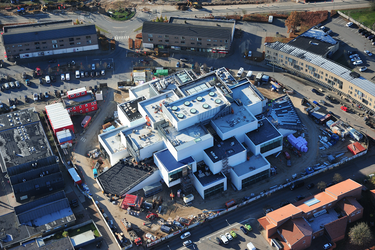 An aerial photograph of Lego House by BIG. All images courtesy of Lego