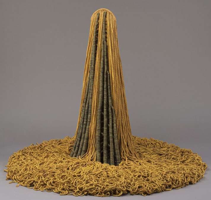 Claire Zeisler. Free Standing Yellow, 1968. Gift of David Lawrence Fagen, Richard Rees Fagen, and Edward A. Fagen in memory of Mildred and Abel Fagen.