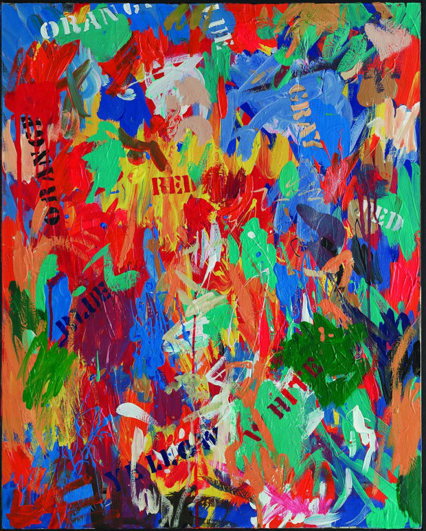 A John Myatt painting in the style of Jasper Johns. © John Myatt