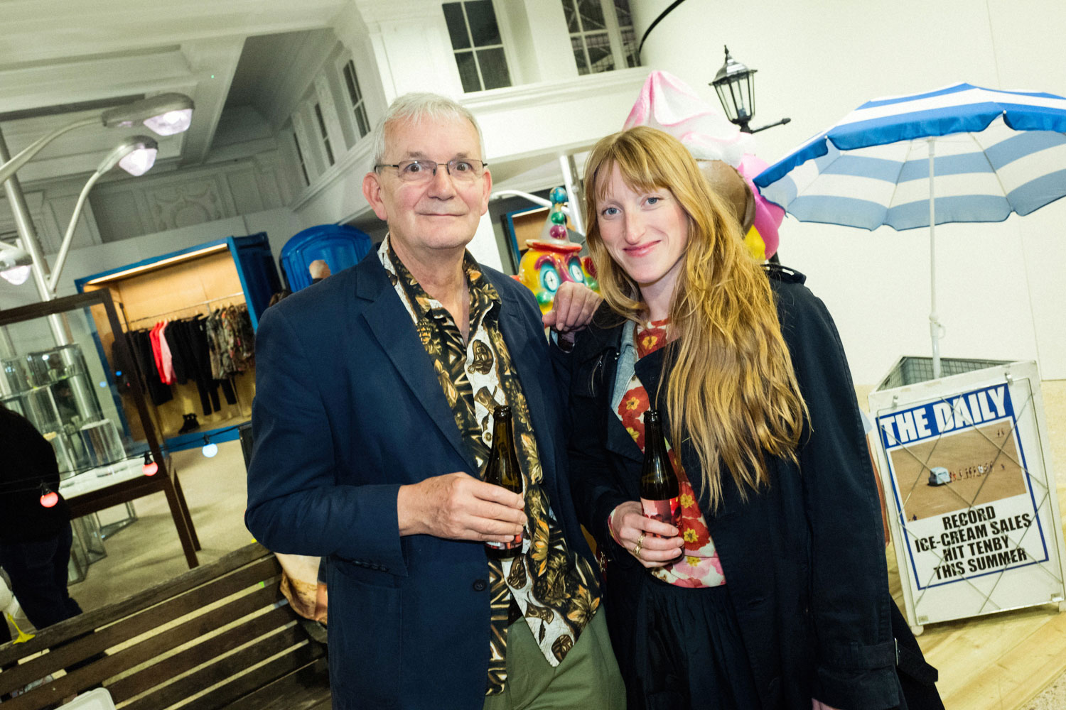 Martin Parr with the fashion designer Molly Goddard at Dover Street Market in London