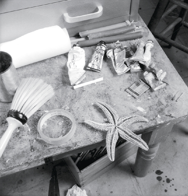 Pollock's studio table at the time of his death