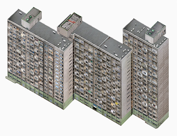 Axonometric Housing Estate (Manhattan) 2008 Łódź Poland - Nicolas Grospierre